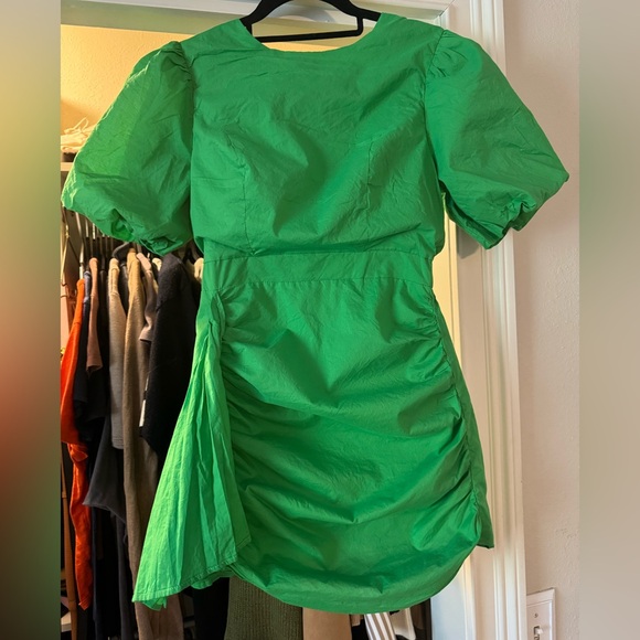 Green Ruched Mini Dress - Picture 3 of 4